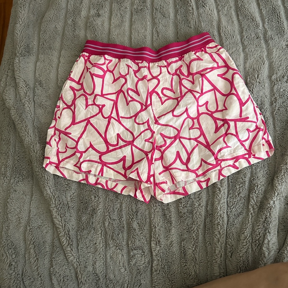 Anthropologie Pink Heart Patterned boxer Shorts